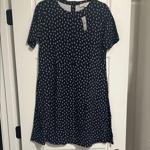 Loft Navy paisley navy shift Dress